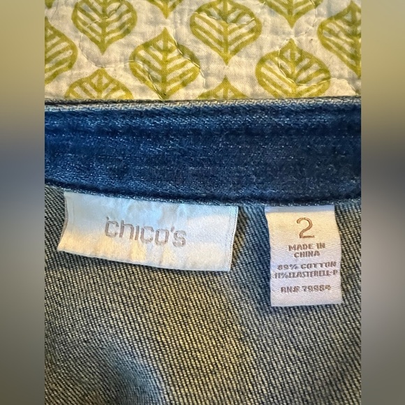 Chico’s Ruffle Trim Jean Jacket - Picture 7 of 7